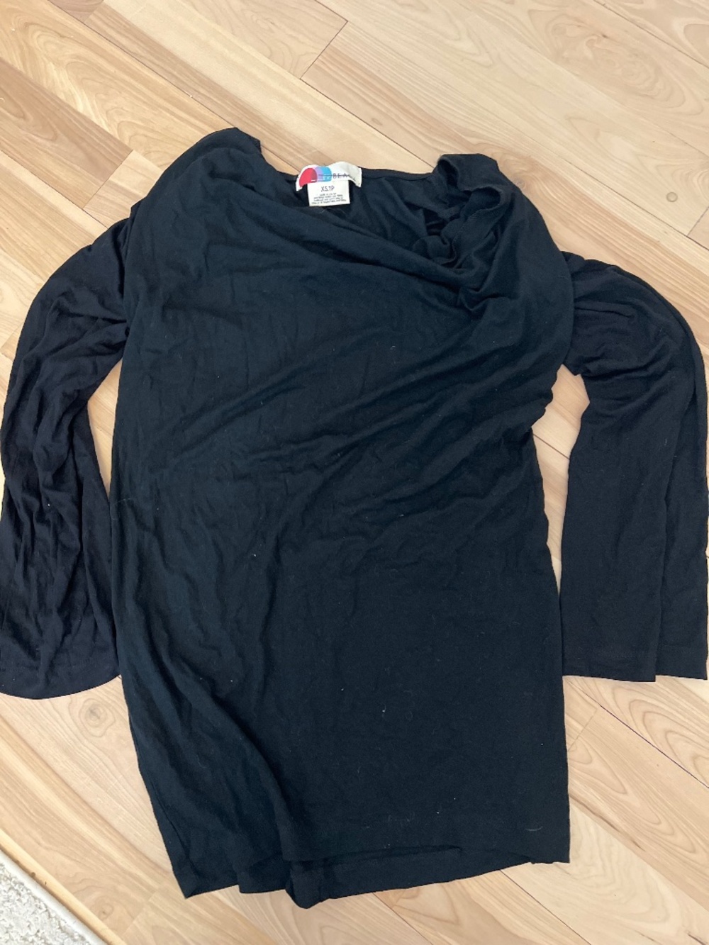 Black Long Sleeve Cowl Neck Women's Top